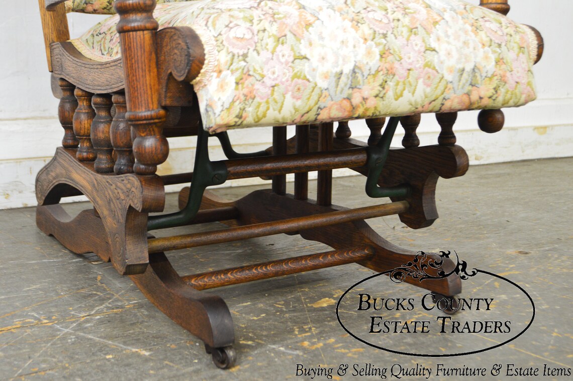 Antique 19th Century Victorian Oak Platform Rocker - Etsy