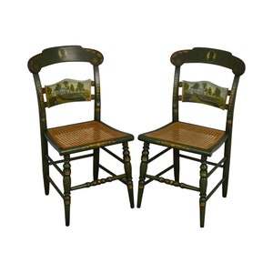 Hitchcock Andrew Jackson&#39;s Hermitage Limited Edition Hand Painted Pair Side Chairs (B)