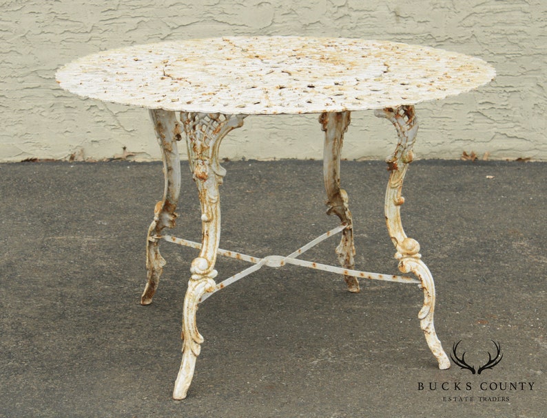 Victorian Style Vintage Cast Iron Round Garden Dining Table Etsy