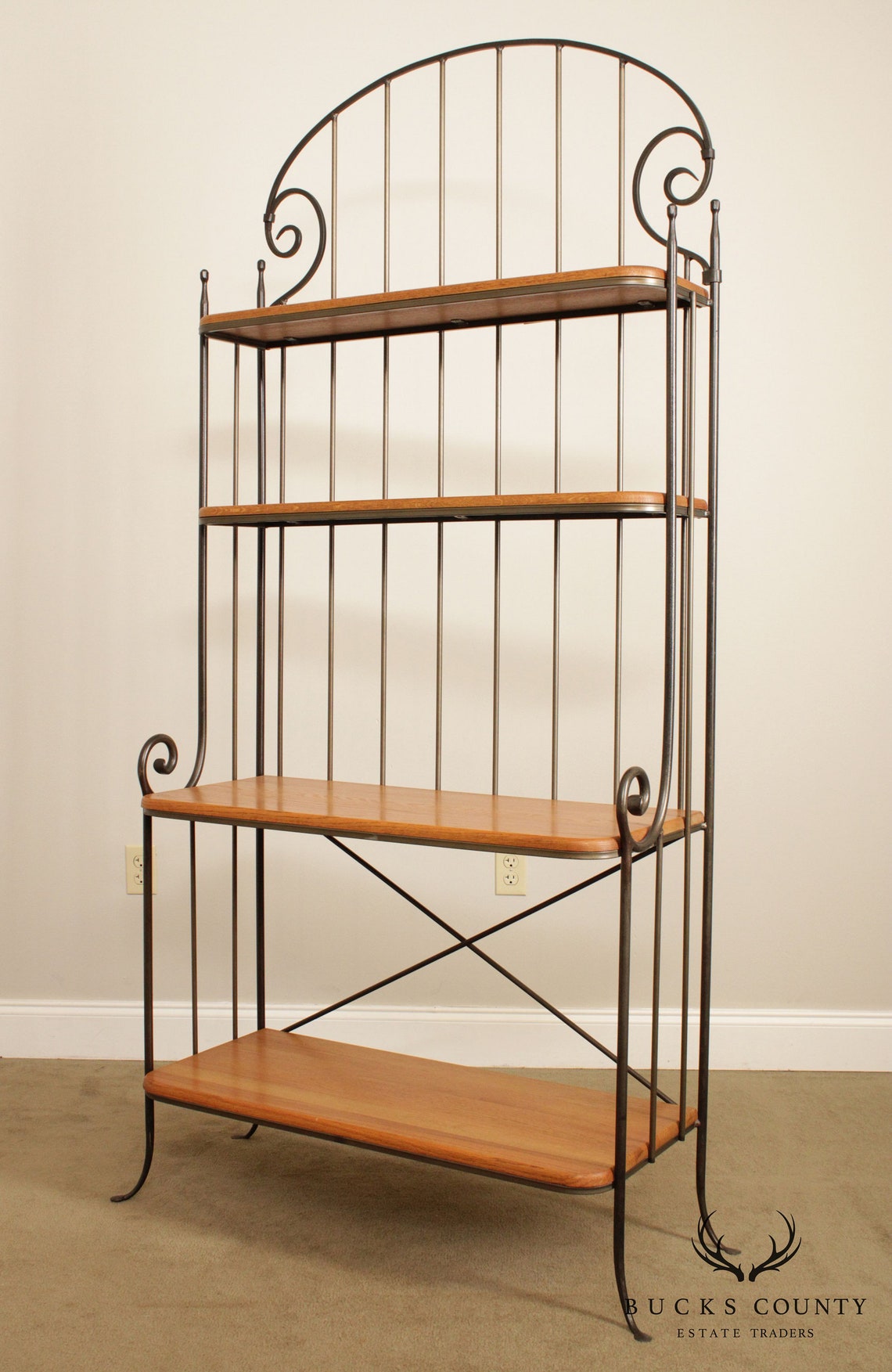 Charleston Iron & Oak Etagere Bakers Rack Etsy