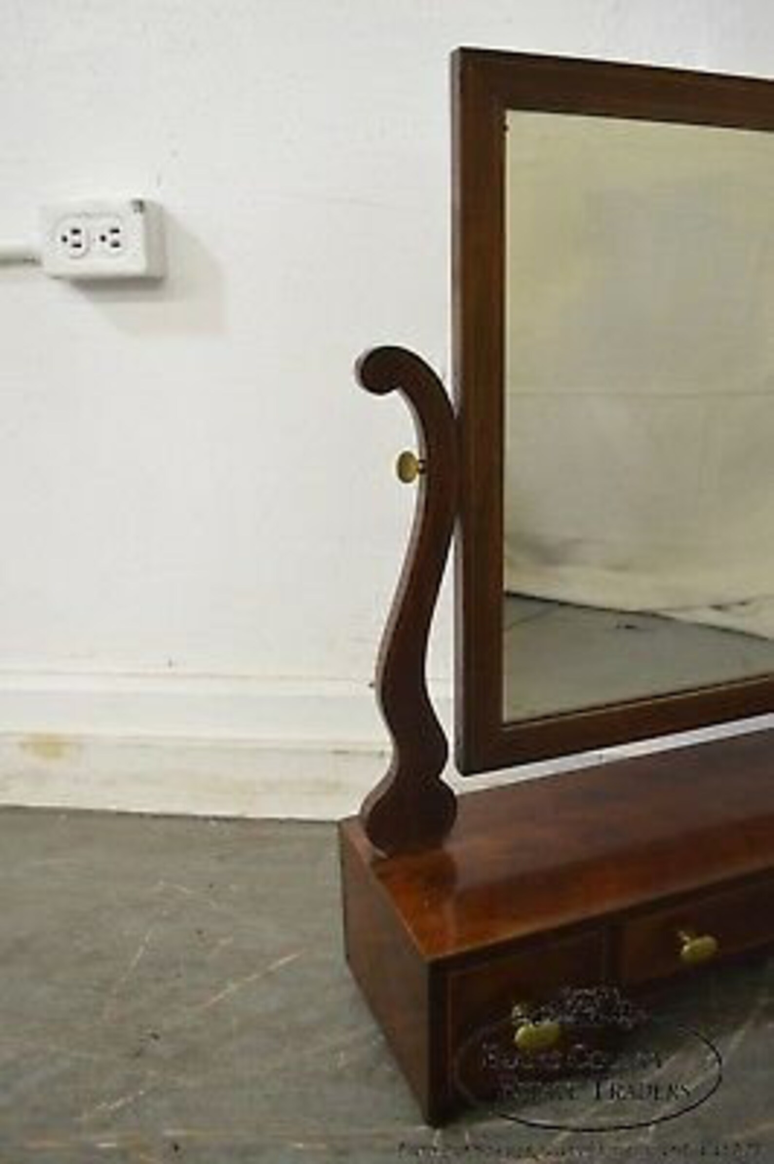 Antique 19th Century Mahogany Shaving Mirror W/ Drawers Etsy