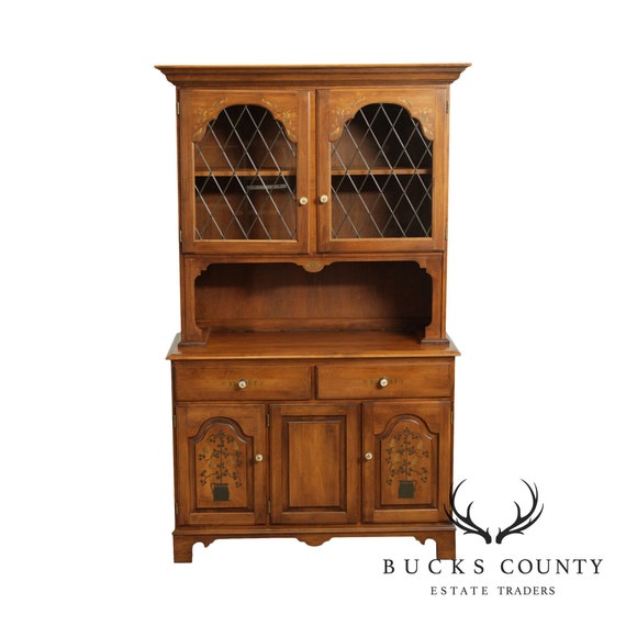 Hitchcock Vintage Maple Stenciled Hutch Etsy