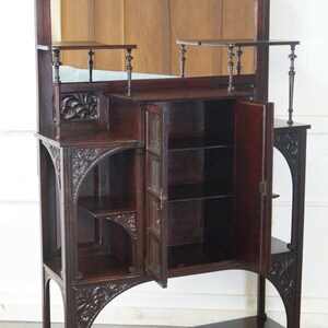 Antique Victorian Mahogany Mirror Back Etagere Curio Cabinet image 10