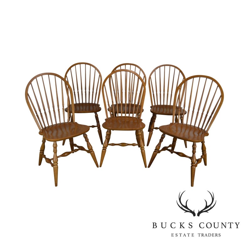 Ethan Allen Country Crossings Maple Set Of 6 Windsor Dining Etsy