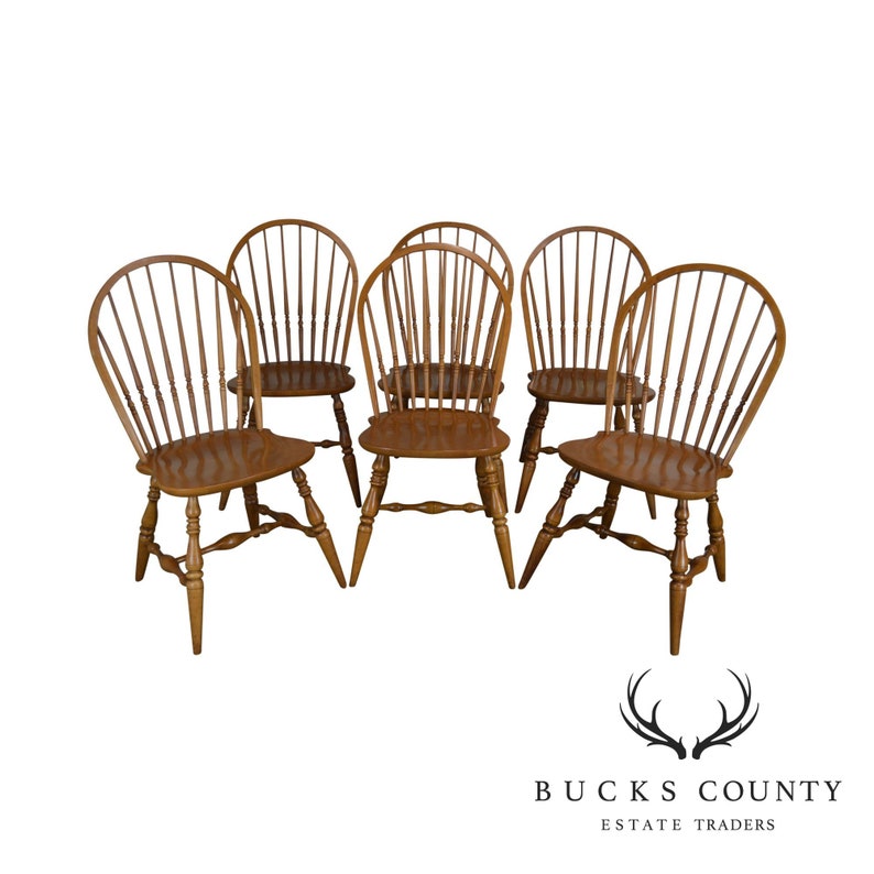 Ethan Allen Country Crossings Maple Set Of 6 Windsor Dining Etsy