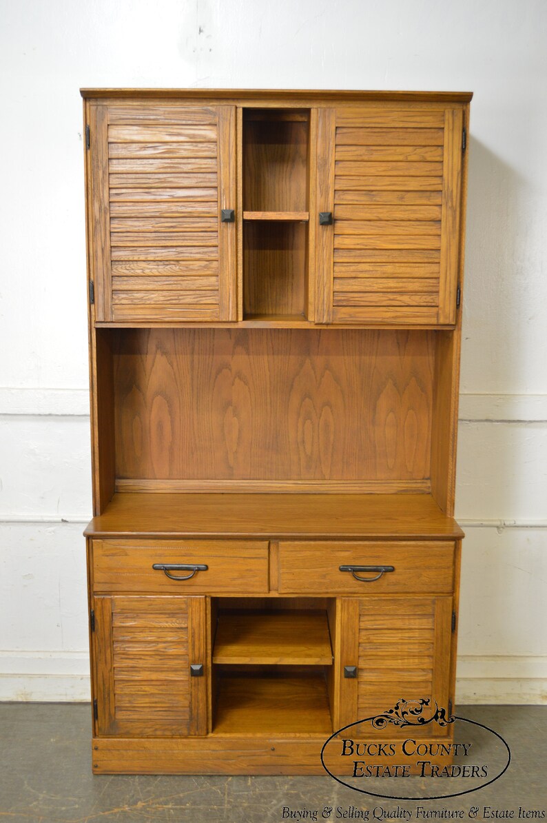 Brandt Ranch Oak Large 2 Piece Bookcase Hutch Cabinet image 2