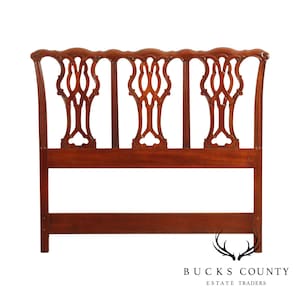 Chippendale Style Carved Mahogany Full Headboard