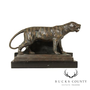 Maitland Smith Bronze Tiger Bookend