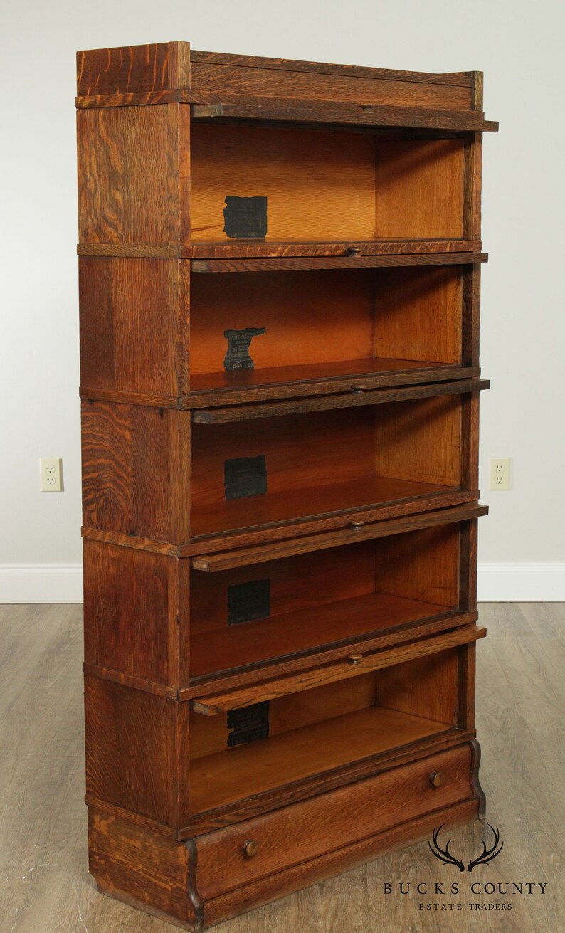 Globe Wernicke Antique Mission Oak 5 Stack Barrister Bookcase Etsy