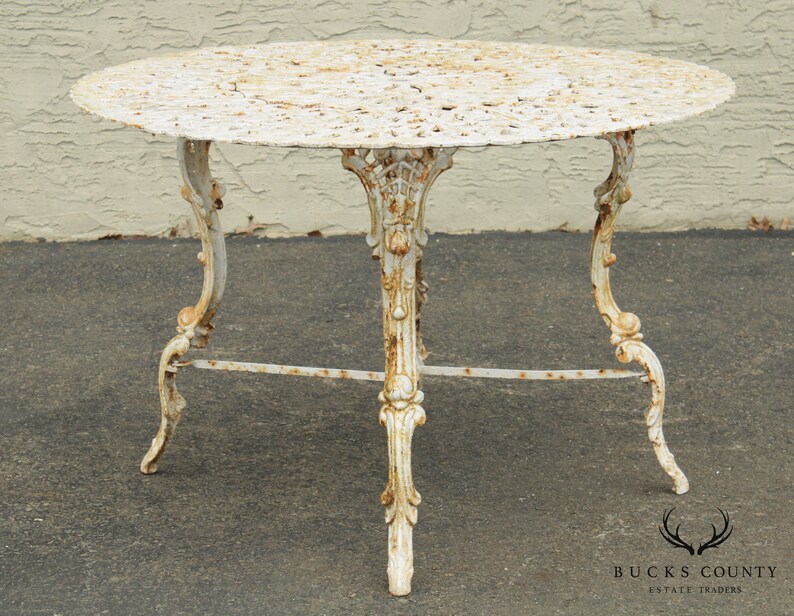 Victorian Style Vintage Cast Iron Round Garden Dining Table Etsy