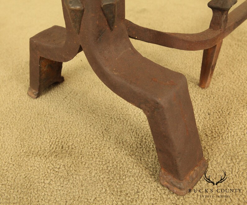 Antique Arts /& Crafts Pair Andirons