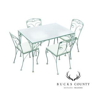 Meadowcraft Vintage Wrought Iron 5 Piece Patio Dining Set