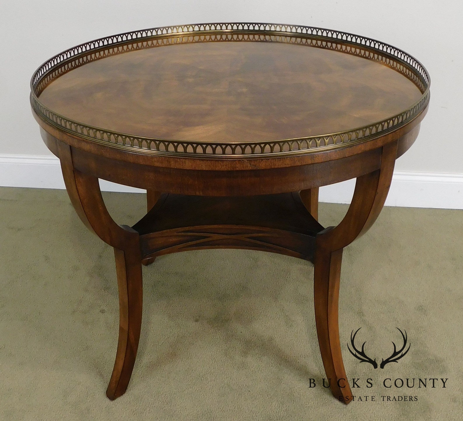 Henredon Regency Style Flame Mahogany Round Center Lamp Table Etsy