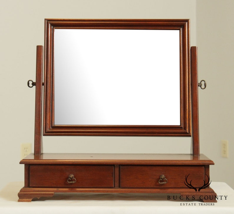 Chippendale Style Vintage Mahogany Dresser Top Shaving Mirror Etsy
