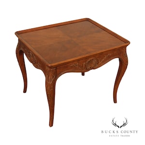 Henredon French Provincial Style Carved Walnut Side Table