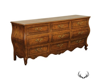 Baker Furniture French Louis XV Style Bombe Triple Dresser