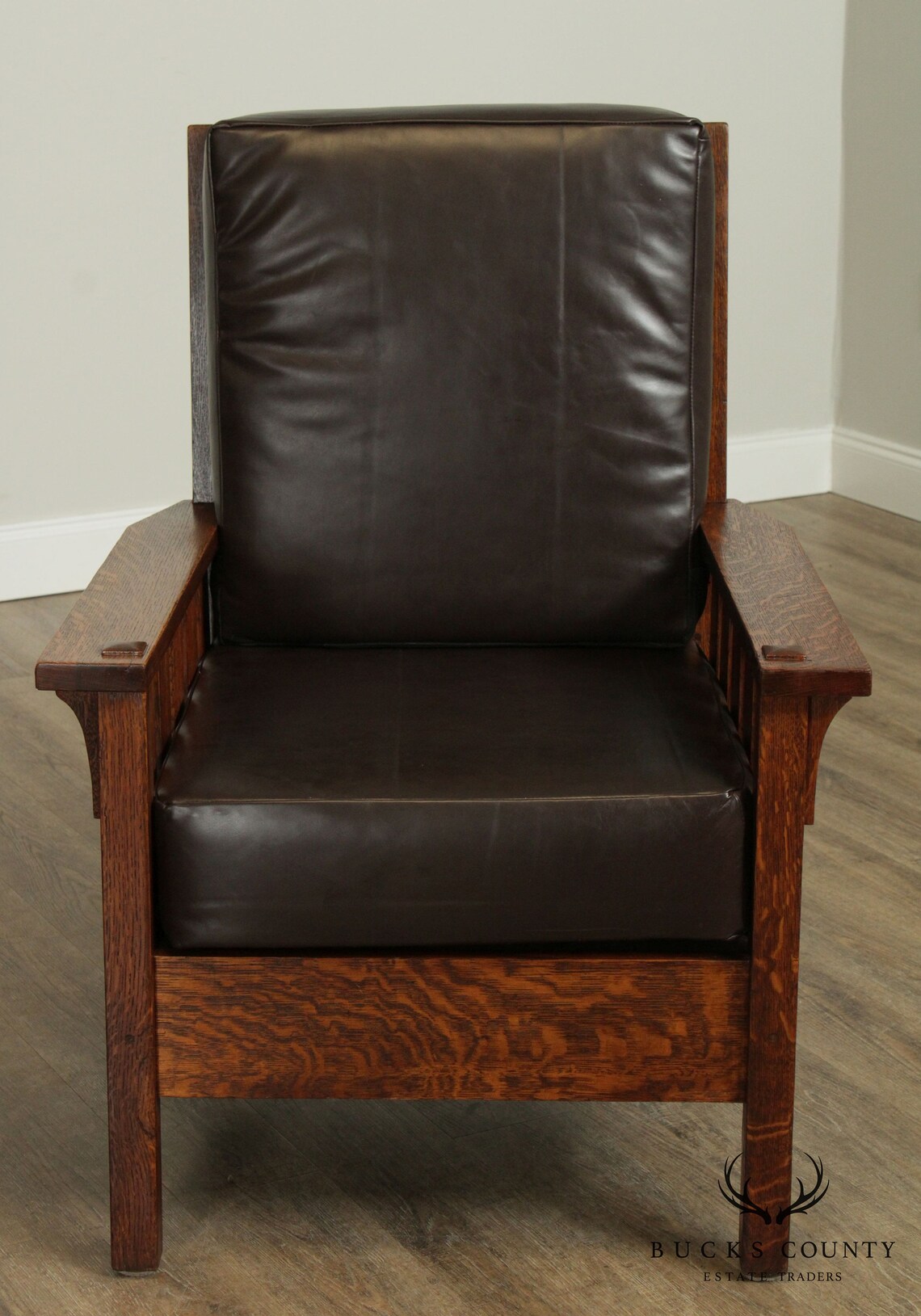Gustav Stickley Antique Mission Oak Slatted Armchair Etsy