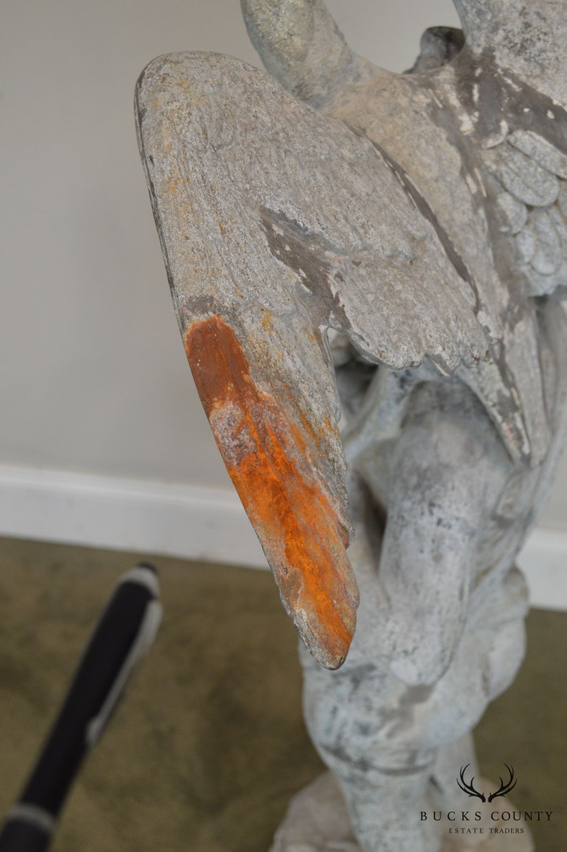 J. W. Fiske Iron Works Antique Zinc Garden Fountain of Cherub Etsy