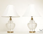 Waterford Pair of Cut Crystal Table Lamps