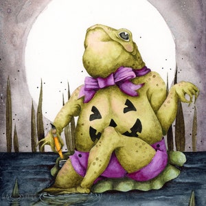 Halloween Toad Print, Watercolor, Giclee Print, art, horror art, Art, Wall Art