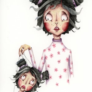 Desdemona Marionette print, Illustration, Children’s Art, Watercolor, Giclee Print, Art, Wall Art