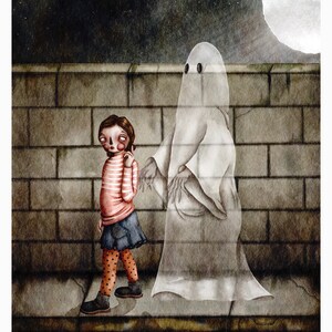 Unlikely Friends print, Art, Halloween Print, watercolor, Art Print, Horror Art, Gothic Art, Home Decor, Storybook Art, Illustration