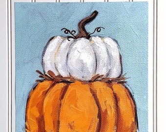 Pumpkins stack 1 | Fall Art - SARA BAKER - Unframed Paper Print 11x14 inches