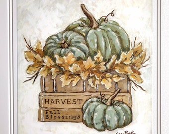 Harvest Your Blessings | Fall Art - SARA BAKER - Unframed Paper Print 11x14 inches