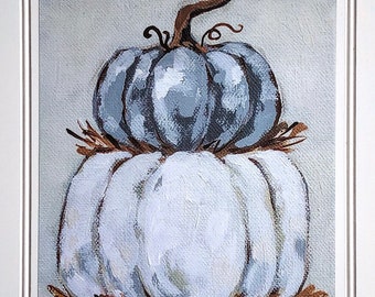 Pumpkins stack 3 | Fall Art - SARA BAKER - Unframed Paper Print 11x14 inches