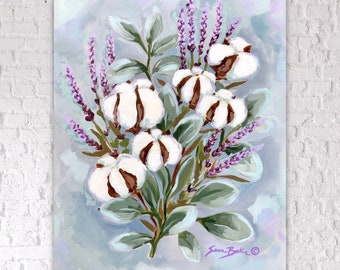 Lavender and Cotton - SARA BAKER - Unframed Paper Print 12x16 inches