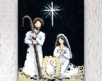 A Savior is born / Jesus / Nativity - SARA BAKER - Unframed Paper Print 12x16 inches