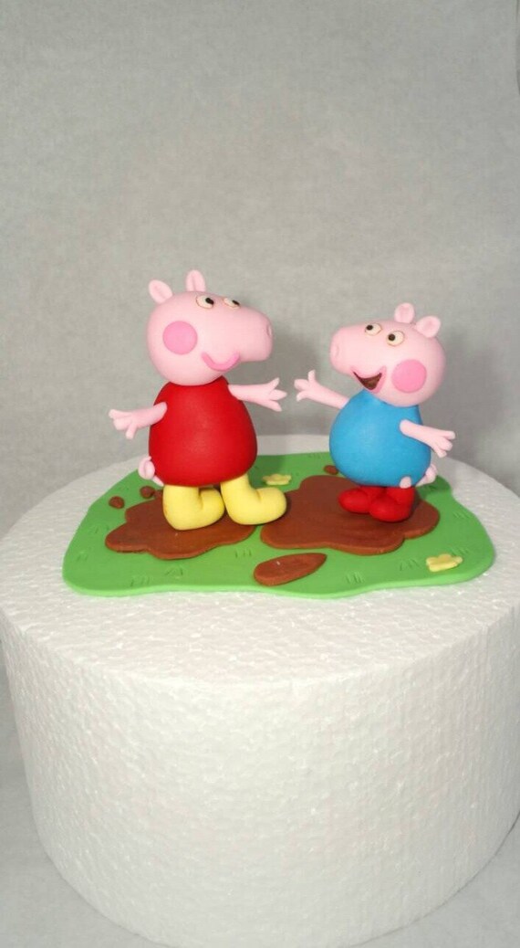 Fondant Peppa Pig George Cake Topper Etsy