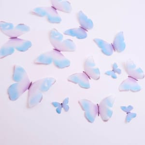 24 Edible Butterfly  in Blue and Lilac, Toppers, 2 DOZEN, edible paper, baby shower, 1st birthday, spring, princess
