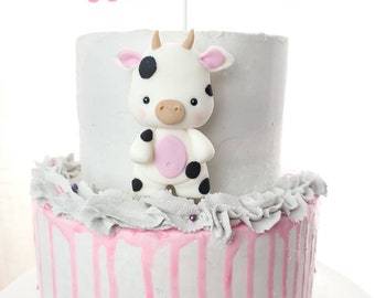 Fondant Cow Cake Topper