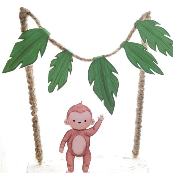 Monkey Jungle Theme Cake Topper