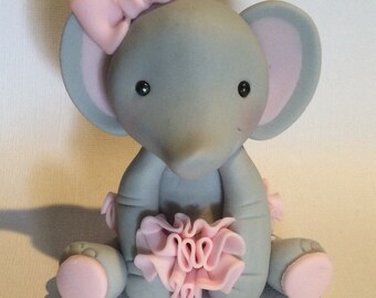 Fondant  Chunky Elephant Topper with Tutu