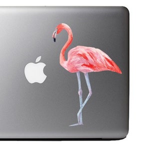 Watercolor Painted Pink Flamingo Full Color - Vinyl Decal for Laptops,  Windows, Glass and Cars Sticker