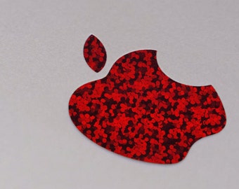 Glitter Red Color Changer Overlay for Apple iPhone 6 and 6 Plus Logo Vinyl Sticker Decal