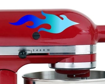 Blue Flames Bakery Kitchen Mixer Mixing Machine Decal Art Wrap