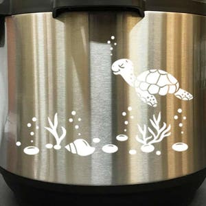 Sea Turtle and Shells - Vinyl Decal Sticker for Instant Pot Instapot ...