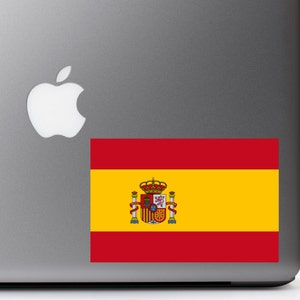 Kingdom of Spain Country Pride Flag Full Color Vinyl Decal for MacBook Laptop Tattoo Glitter Love Sticker Window Car image 1