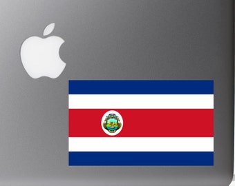 Republic of Costa Rica Country Pride Flag Full Color - Vinyl Decal for Macbook Laptop Tattoo Glitter Love Sticker Window Car
