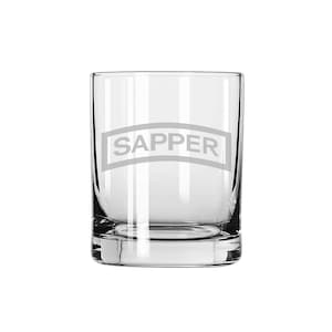 US Army - Sapper Tab Shoulder Sleeve Patch Etched Rocks Glass