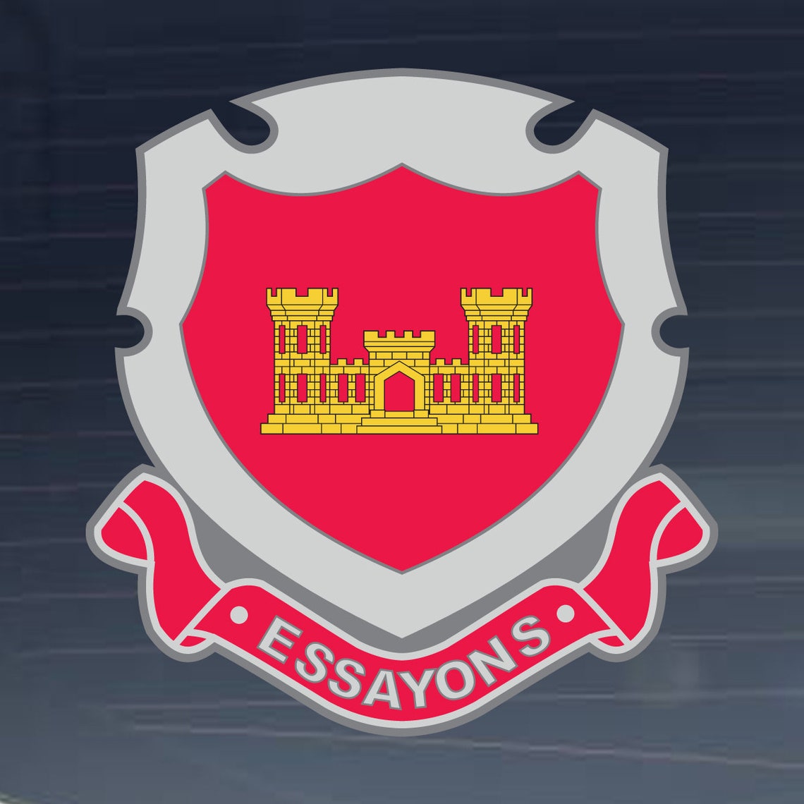 US Army Division Engineers Corps Insignia Full Color Vinyl Etsy