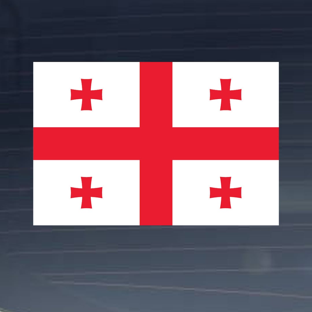 Georgia Country National Flag Decal - Full Color Decal Sticker - Vinyl ...