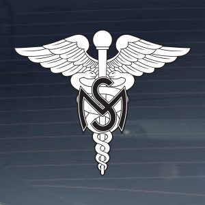 US Army Division - Medical Service Corps Emblem Full Color Vinyl Decal Indoor Outdoor Vinyl Decal - Multiple Sizes