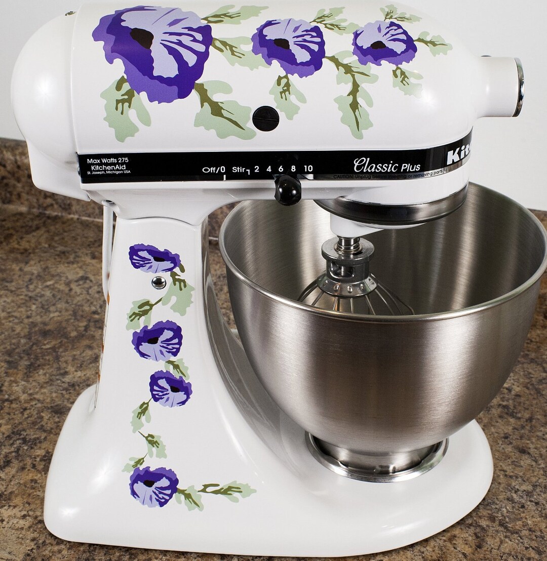 Purple Poppy Flowers Watercolor Kitchenaid Mixer Mixing Machine