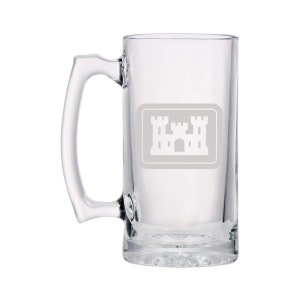 US Army - United States Army Corps Of Engineers Logo SSI Shoulder Sleeve Patch - 25 ounce Etched Stein Glass  Mug