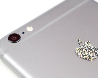 Glitter Silver Color Changer Overlay for Apple iPhone 6 and 6 Plus Logo Vinyl Sticker Decal