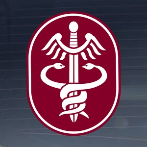 US Army Division - Medical Command Full Color Vinyl Decal Indoor Outdoor Vinyl Decal - Multiple Sizes